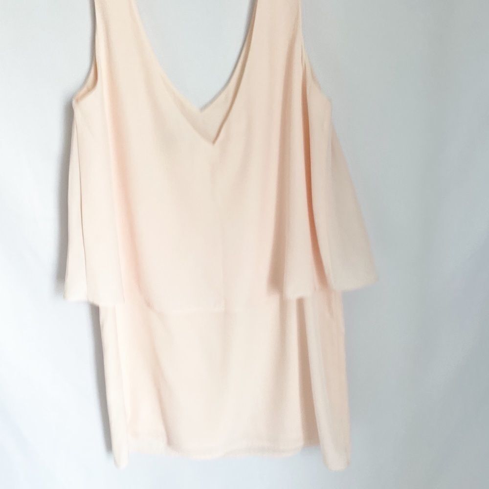 🟢Forever 21 Oversized Layered Blush Pink Top Size S - Picture 3 of 5